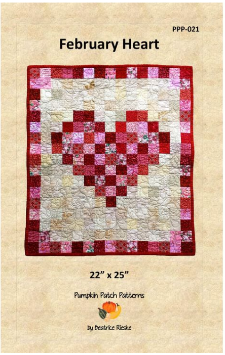 February Heart Quilt/Wall Hanging Pattern by Beatrice Rieske