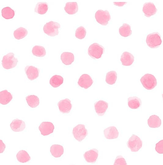 Savannah - Pink Dots on White Flannel 15463-PNK-D by 3 Wishes Fabric