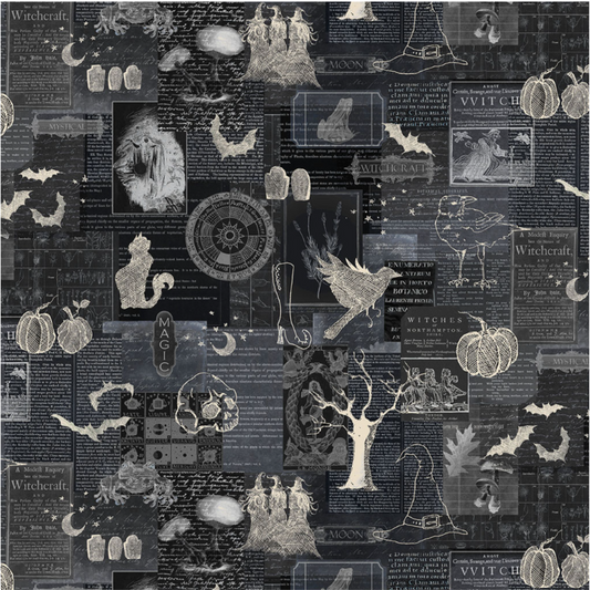 Witch's Tale - Black Collage Y4788-3 by Clothworks