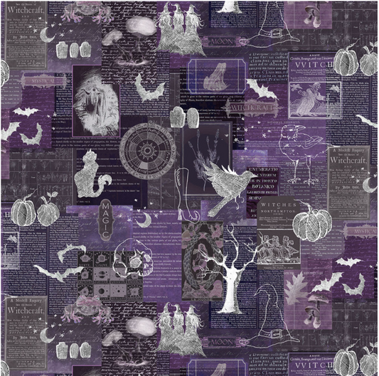 Witch's Tale - Dark Lilac Collage Y4788-145 by Clothworks