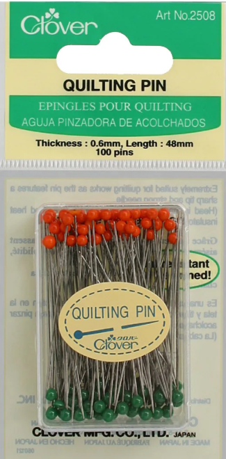 Clover - Quilting Pins 2508 with Glass Heads Pkg of 100