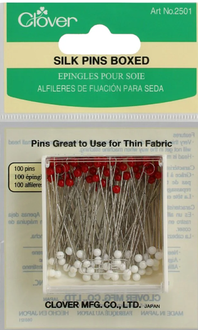 Clover - Thin Silk Pins 2501 Box of 100