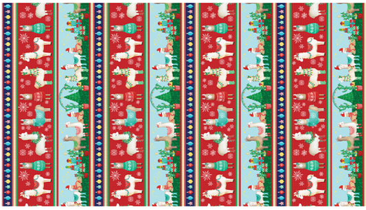 Happy Llamadays - Happy Llama Stripe Multi 14432-99 by Benartex