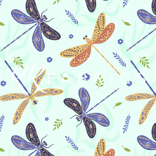 Twiglight Wings - Florals Green Twilight 5075-06 by Melvale Design Studio for KK Fabrics