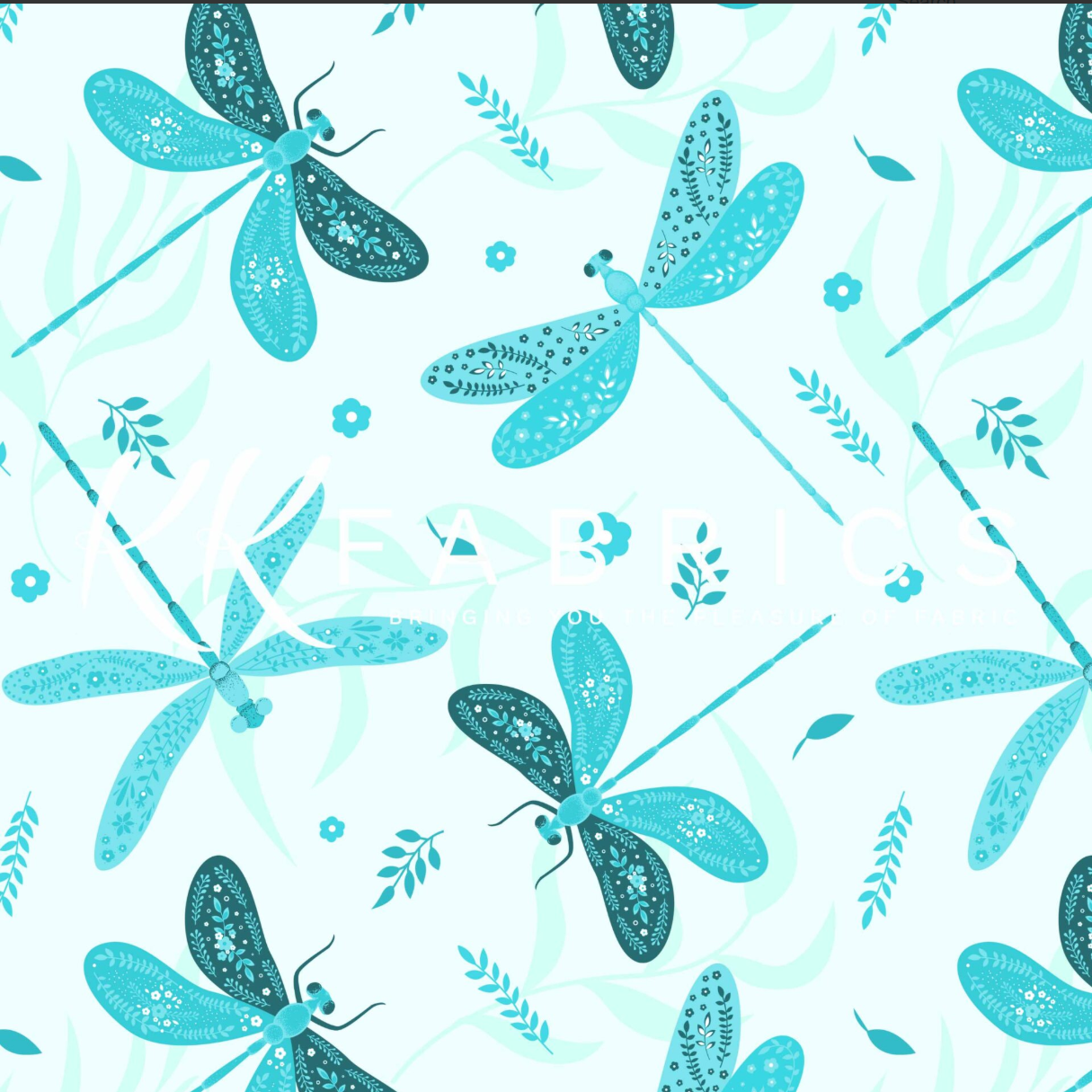 Twiglight Wings - Florals Teal Twilight Wings 5075-08 by Melvale Design Studio for KK Fabrics