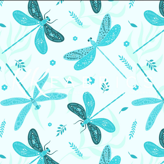 Twiglight Wings - Florals Teal Twilight Wings 5075-08 by Melvale Design Studio for KK Fabrics