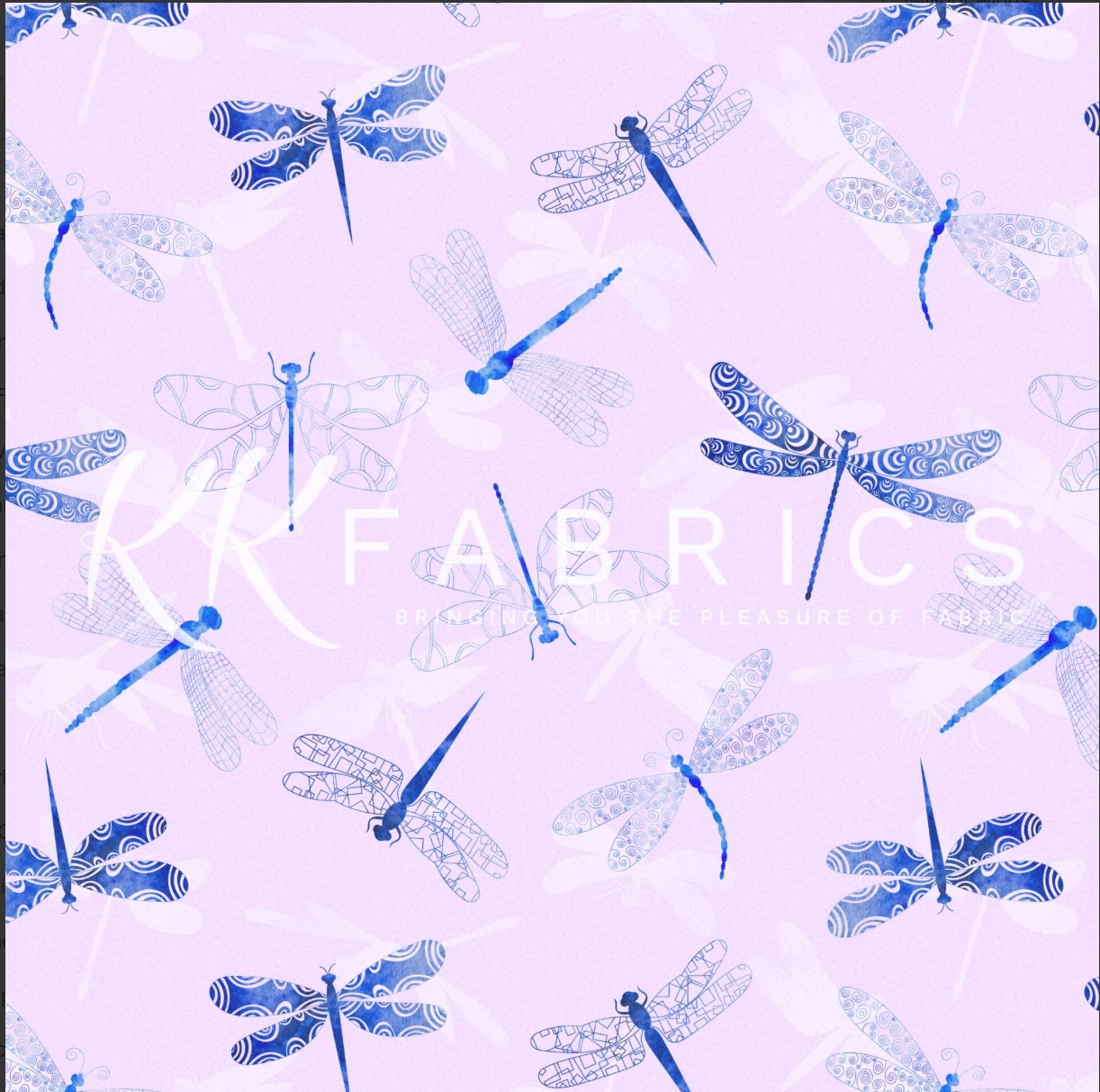 Twiglight Wings - Dragonflies Blue Violet Watercolor 5075-12 by Melvale Design Studio for KK Fabrics