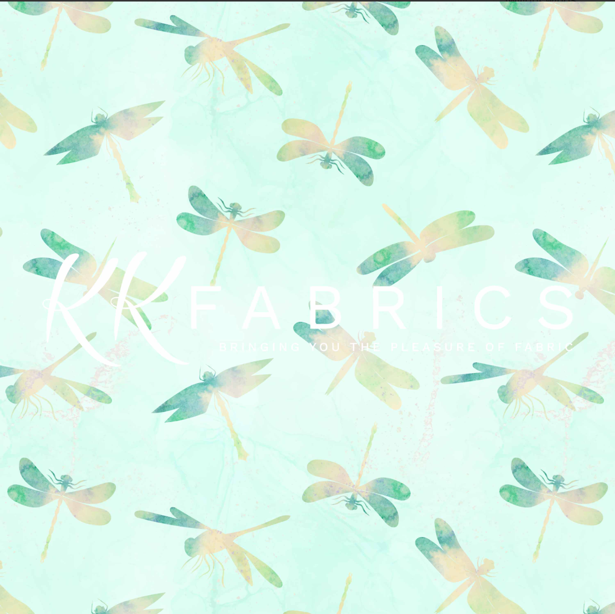 Twiglight Wings - Dragonflies Mint Watercolor 5075-16 by Melvale Design Studio for KK Fabrics