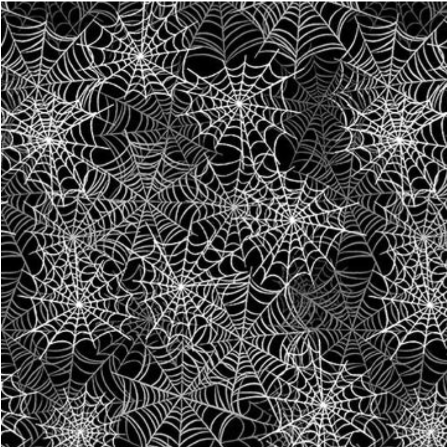 Happy Hauntings - Spooky Spiderwebs Black 14959G-12 by Benartex