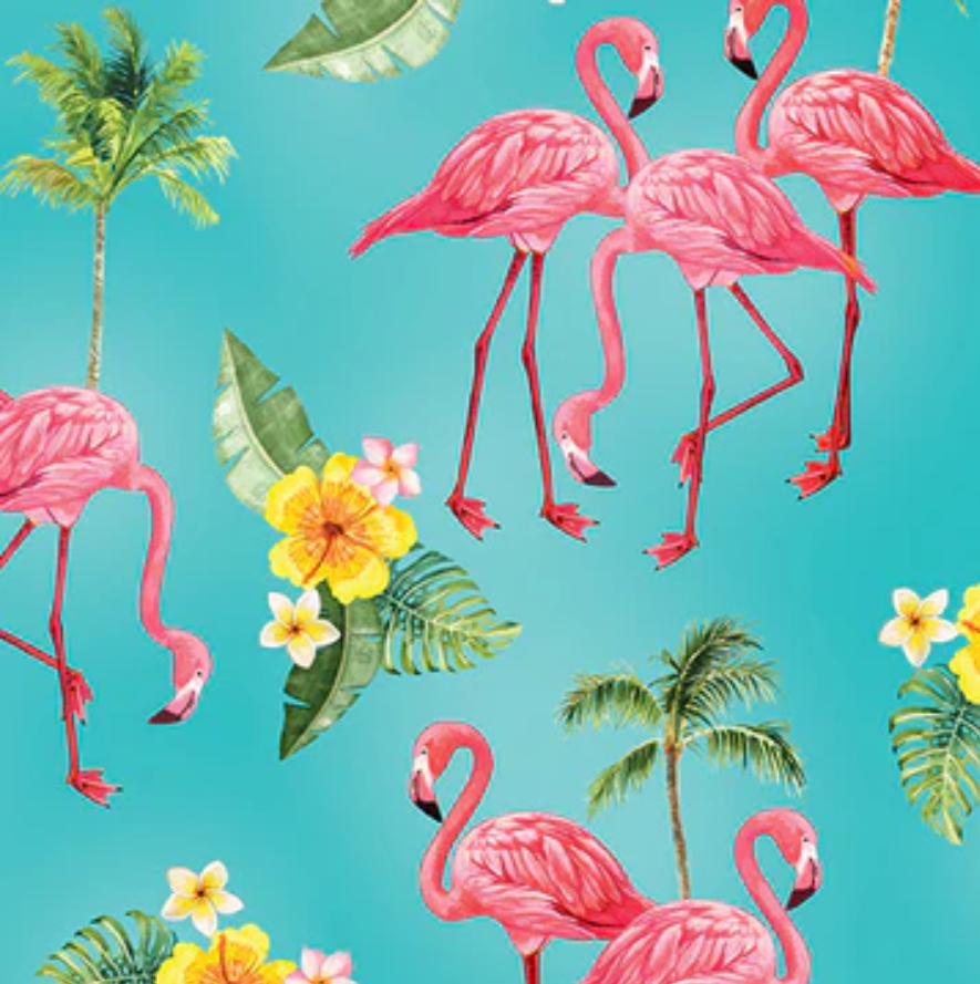 Paradise Awaits - Flamingo Paradise Teal 14847-84 by Benartex