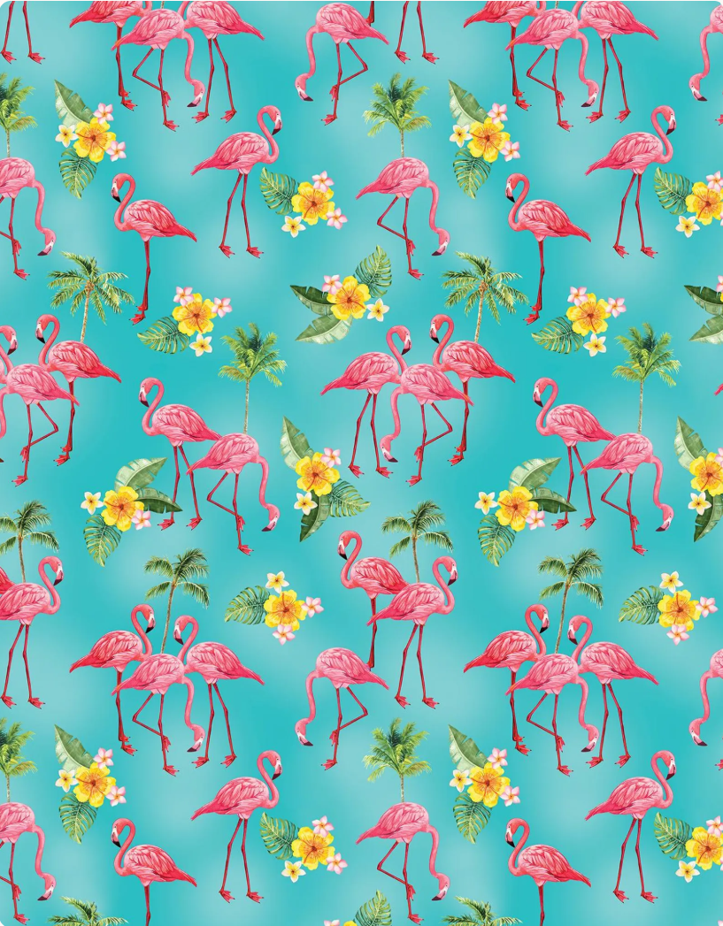 Paradise Awaits - Flamingo Paradise Teal 14847-84 by Benartex