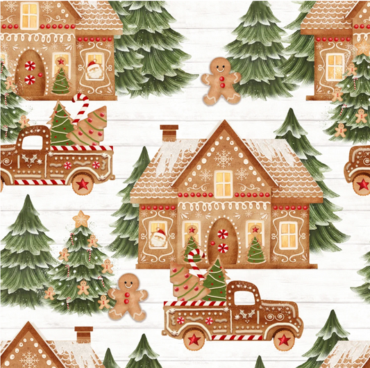 Very Merry Gingerbread - Jolly Gingerbread Forest 24613 White by 3 Wishes