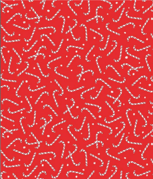 Christmas Countdown - Candy Canes in Red C8983 by Timeless Treasures