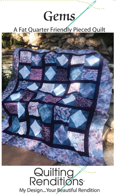 Gems - A Fat Quarter Friendly Pieced Quilt Pattern by Quilting Rendition