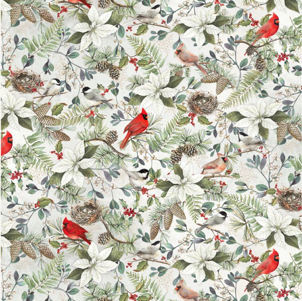 Winter Song - Packed Forest Foliaage WIS06231-MU by P & B Textiles