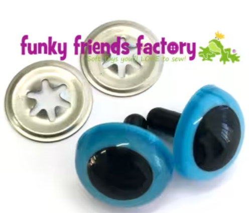 Funky Friends Factory - 18mm Blue Craft Eyes FF18BLUE - Pkg 5 Pairs
