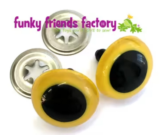 Funky Friends Factory - 21mm Yellow Craft Eyes FF21Yellow - Pkg 5 Pairs
