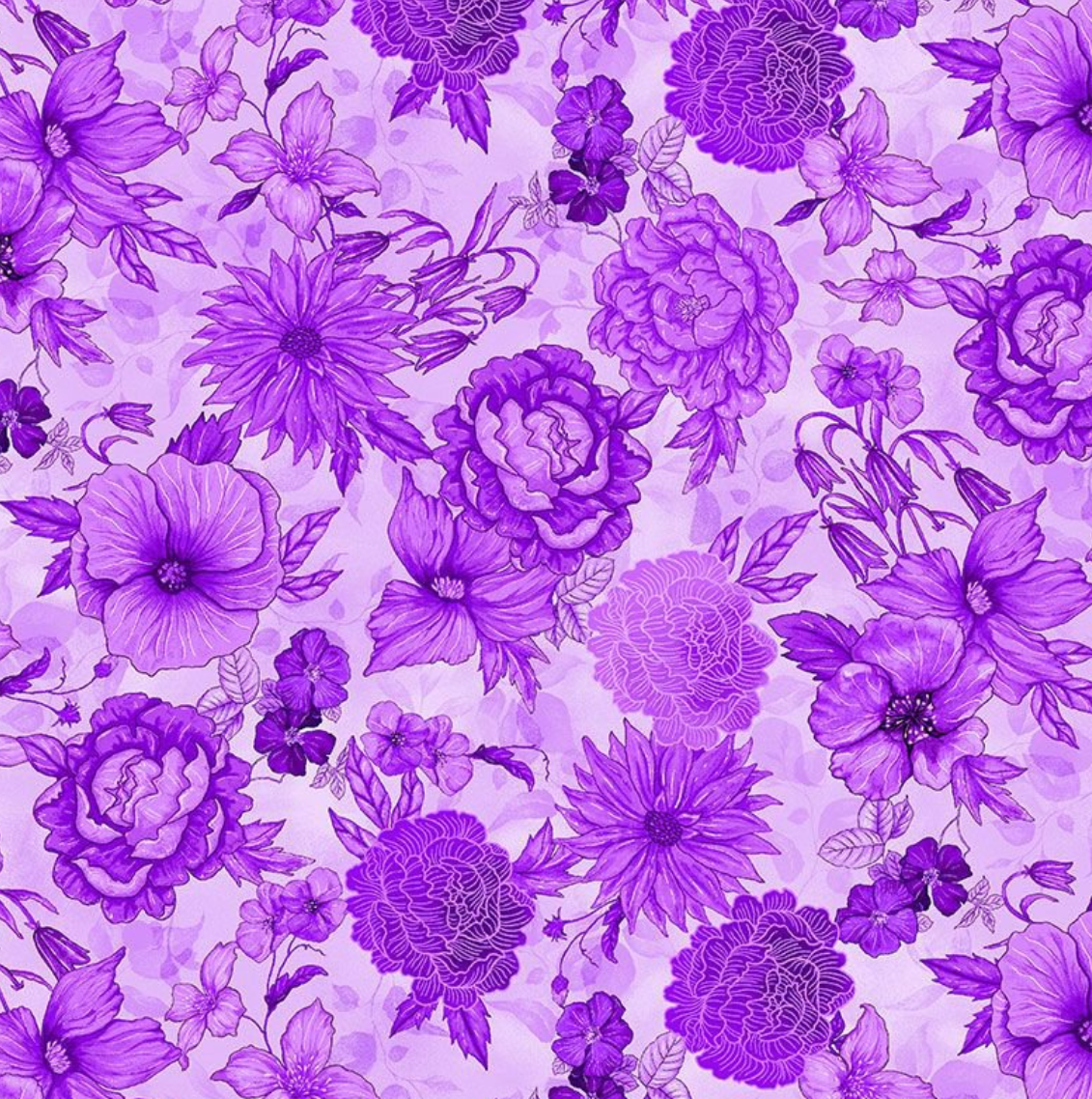 Floral Toile - Purple CD4054 by Dear Stella