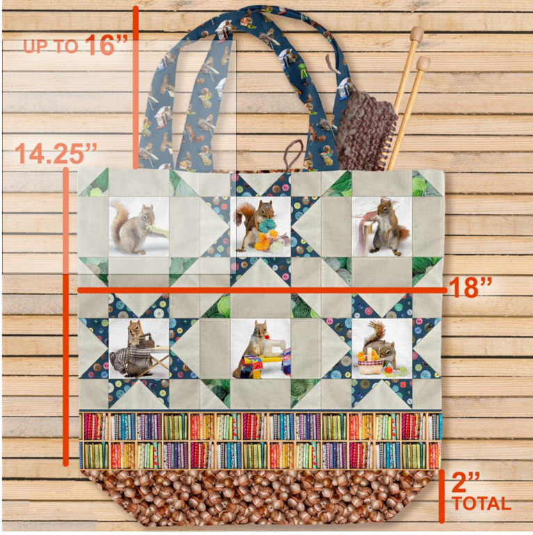 The Secret Life of Squirrels IV - Canvas Bag Panel Multi Color Y4903-55 by Clothworks(SQBAG)