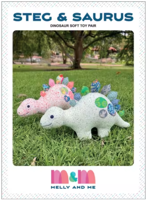 Steg & Saurus Dinosaur Soft Toy Pattern by Melly and Me