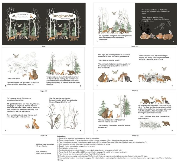 Tanglewood - White Multi Children's Book Panel by Northcott