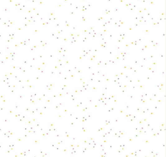 Blossom - Spring Pastels Confetti Blossoms on White C730 by Riley Blake