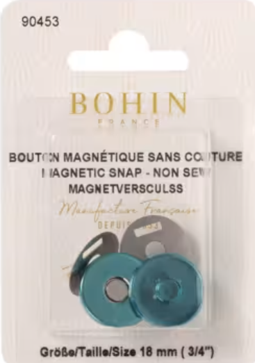 Bohin - Magnetic Snap in Silver - Pkg of 1