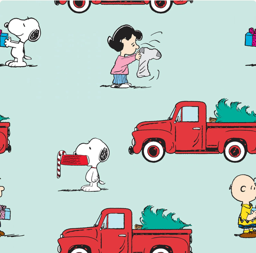 Peanuts Red Truck Christmas - 21070 Lt. Blue by Springs Creative