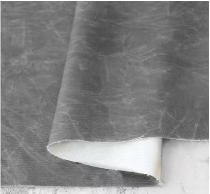 Sallie Tomato - Faux Duck Wax Canvas - Grey 1 Yard