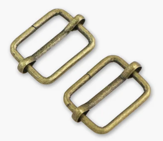 Sallie Tomato - 1 " Slider Buckle Pkg of 2 Antique Gold