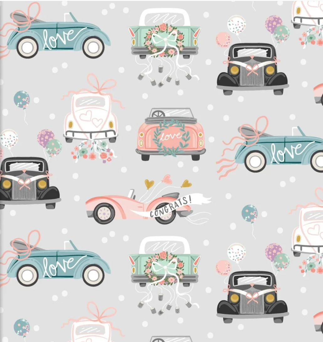 Pop the Bubbly - Just Married Joyride 24685 by 3 Wishes Fabric