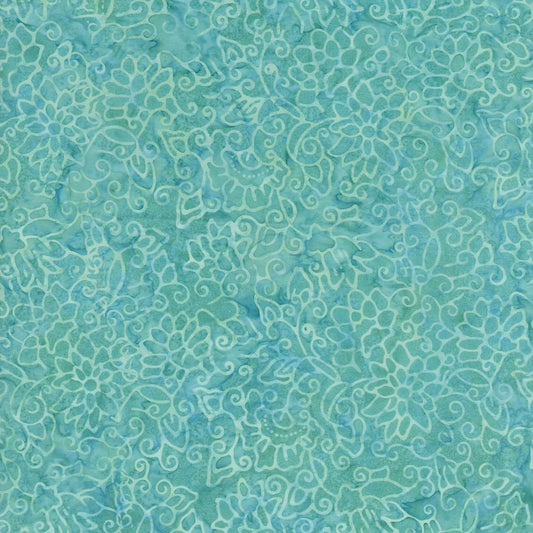 Tonga Surfside String Vines Teal Batik B1809 by Timeless Treasures