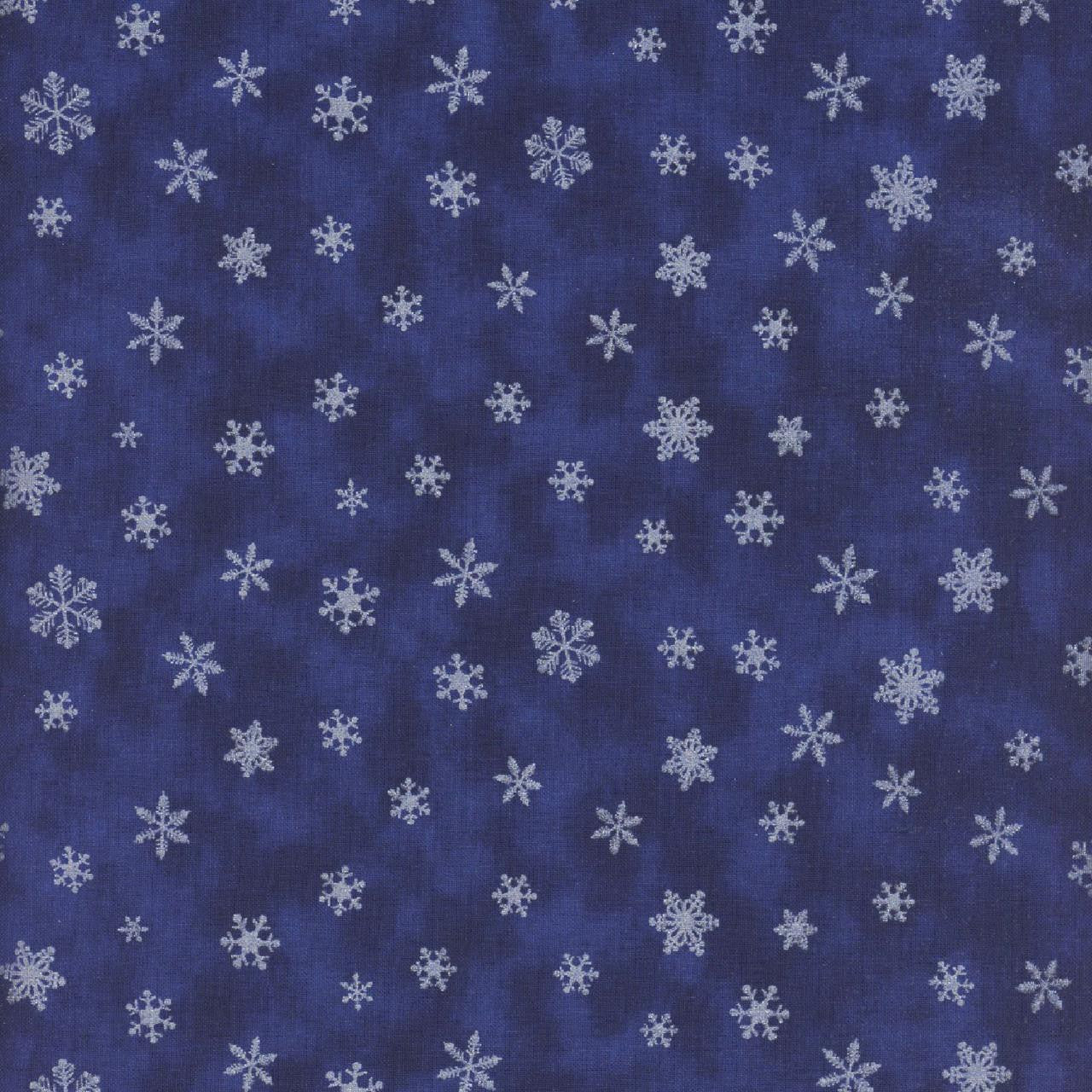Ice - Winter Silver Metallic Snowflakes on Navy CM3467 by Timeless Treasures