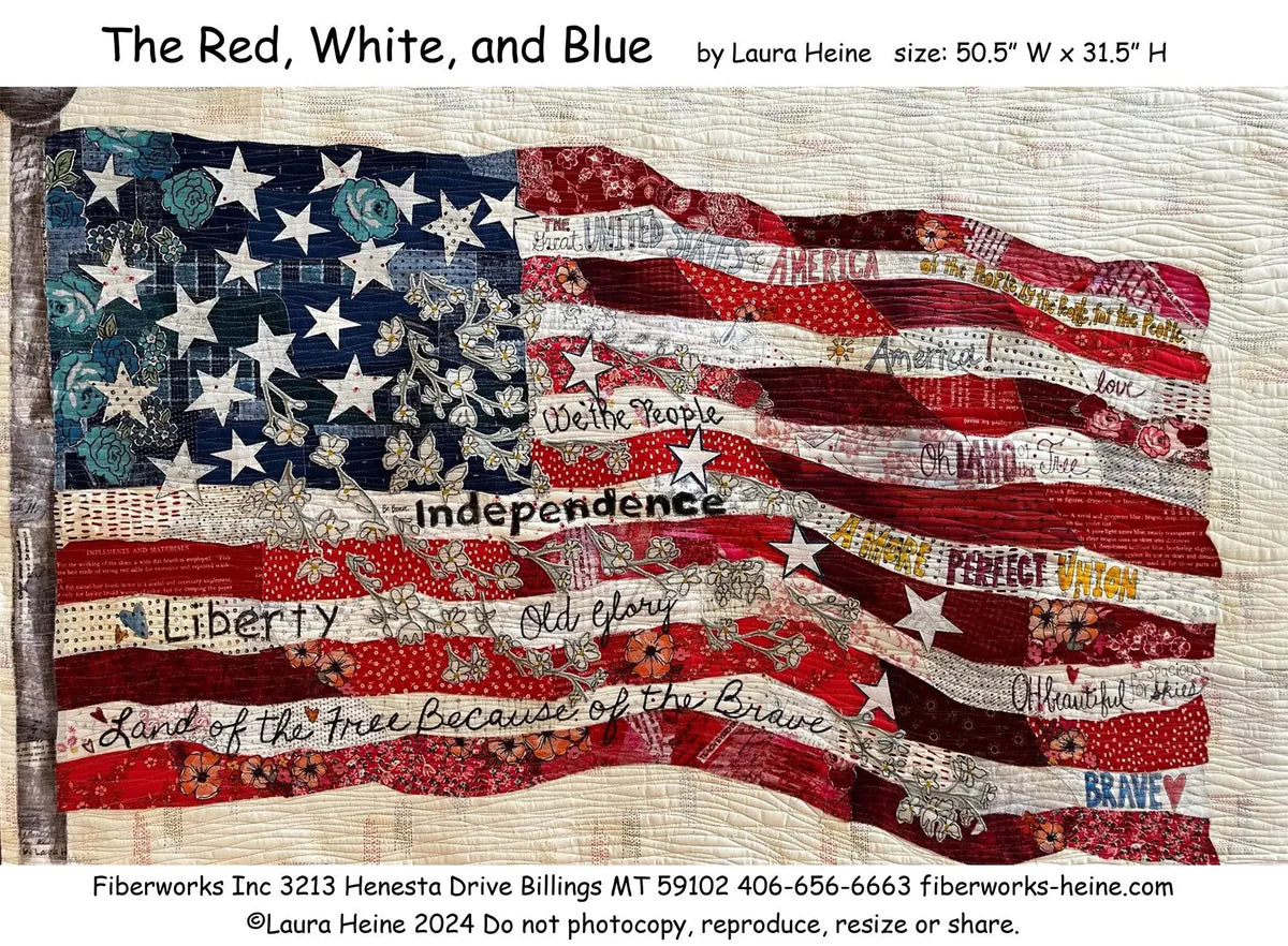 The Red, White, and Blue Collage Flag - by Laura Heine