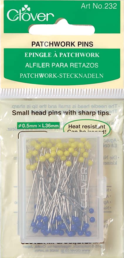 Clover - Patchwork Pins Glass Heat Resistant Pkg of 100 Pins