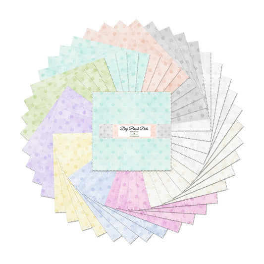 Dry Brush Dots - 10 Karat Gems Pkg of 42 512-160-152 - 10" Squares by Wilmington Prints