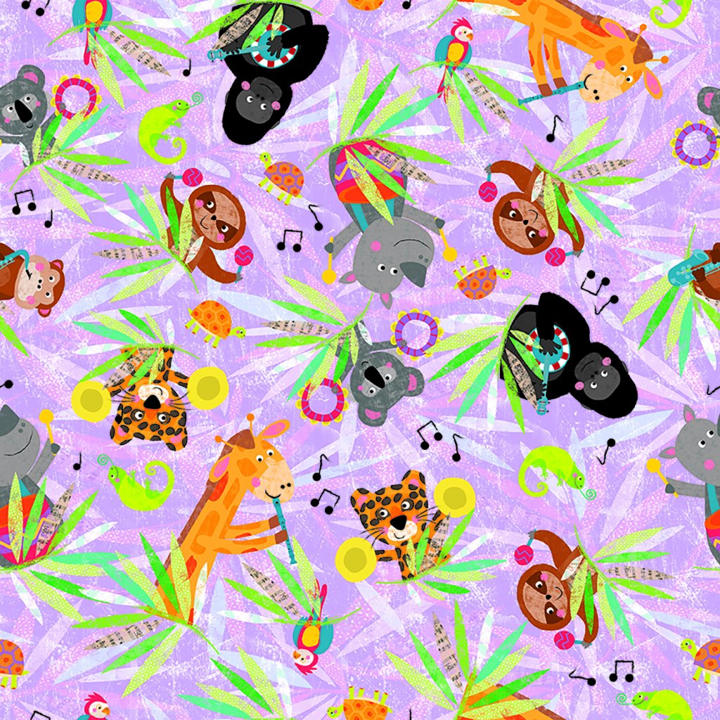 Jungle Drums - Light Purple Y3736-26 by Clothworks