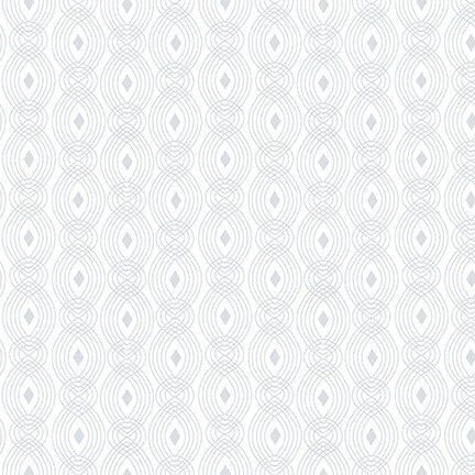 Quilter's Flour IV 411-01W Linear Oval Lines White on White by Henry Glass Fabrics