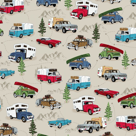 American Road Trip Camper Fabric by Whistler Studios for Windham Fabrics