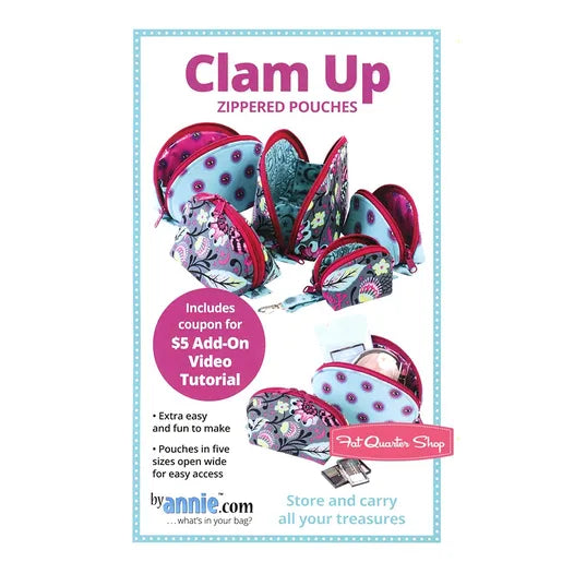 Clam Up Zippered Pouches by Annie