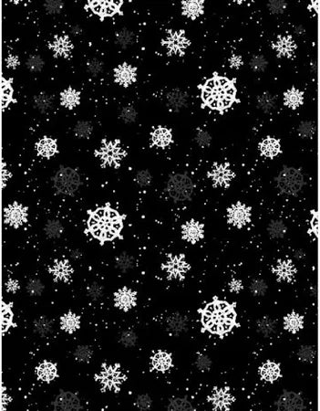 Black/White Snowflakes (Medley in Red) by Wilmington Prints