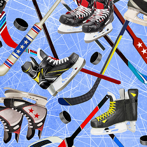 Hockey Players - Skates - Blue (Power Play) by Kanvas Studio