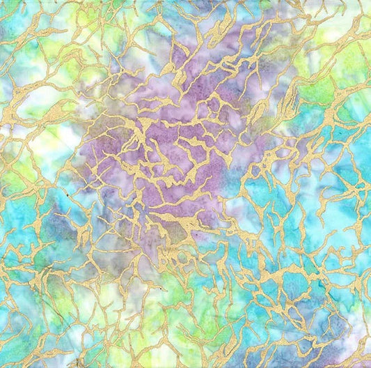 Tropical Batiks Metallics - Sea Water BTM8514-MIST-D by Michael Miller