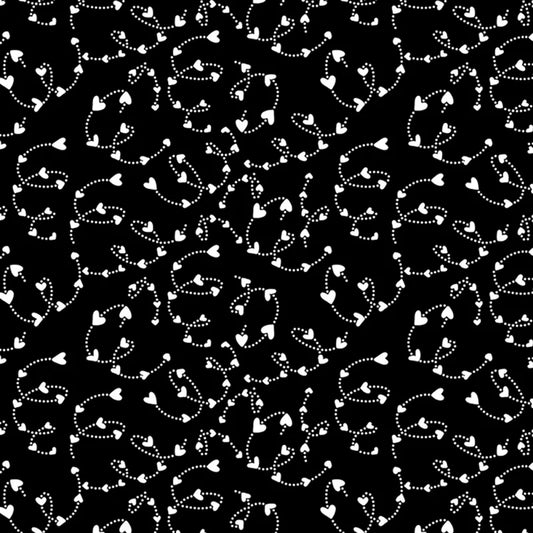 Caring Gnomes - Swirling Hearts Black 14115-12 by Benartex Fabrics