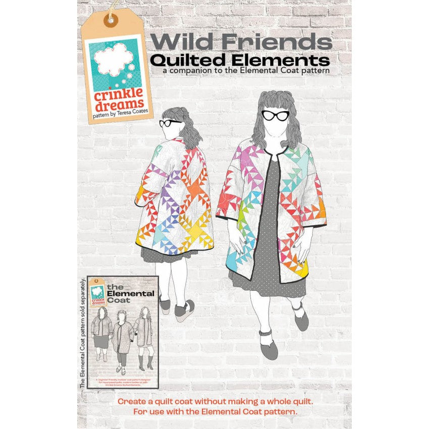Wild Friends Quilted Elements by Teresa Coates for Crinkle Dreams