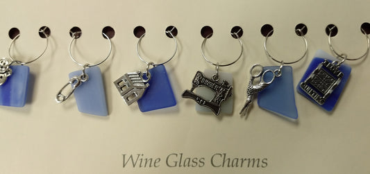 Wine Glass Charms - Blue
