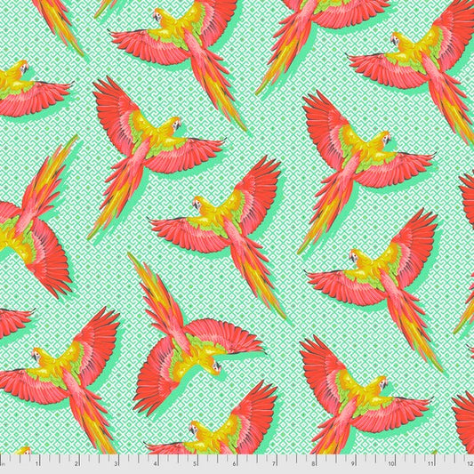 Tula Pink Daydreamer - Macaw Ya Later - Cloud - Free Spirit