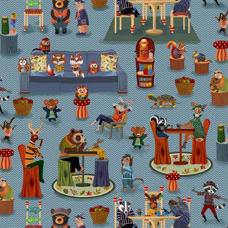 Cozy Lounge - Dine & Dashing Party Blue DDC12903-D by Michael Miller Fabrics