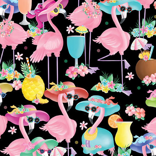 Flamingals - Fun in the Sun black - by Kanvas Studio