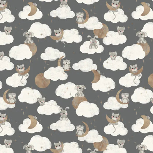 Sweet Lullaby - In the Clouds - Grey - By Camelot Fabrics